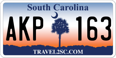 SC license plate AKP163