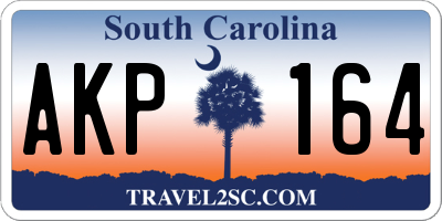 SC license plate AKP164