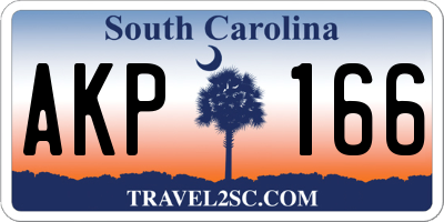 SC license plate AKP166