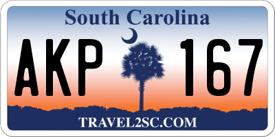 SC license plate AKP167