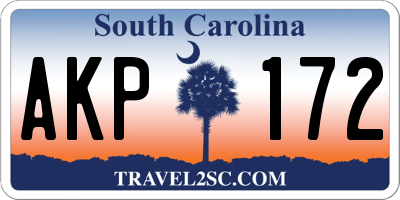 SC license plate AKP172