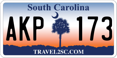 SC license plate AKP173