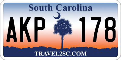 SC license plate AKP178