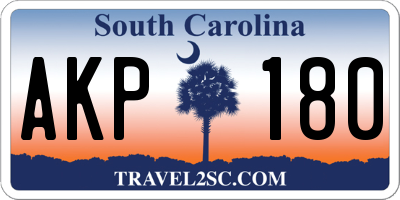 SC license plate AKP180