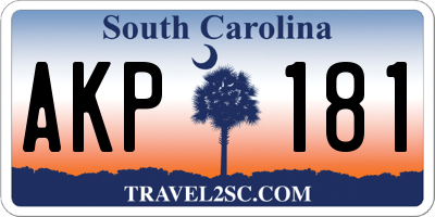 SC license plate AKP181