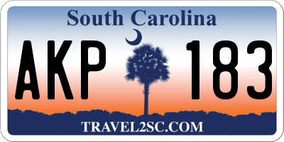 SC license plate AKP183