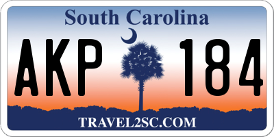 SC license plate AKP184