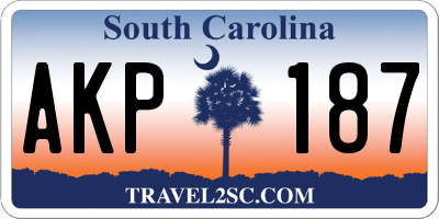 SC license plate AKP187