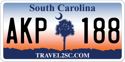SC license plate AKP188