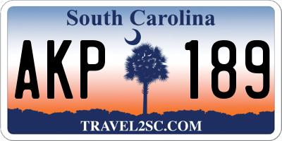 SC license plate AKP189