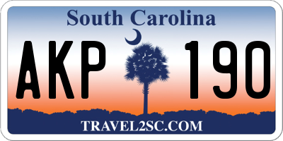 SC license plate AKP190