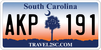SC license plate AKP191