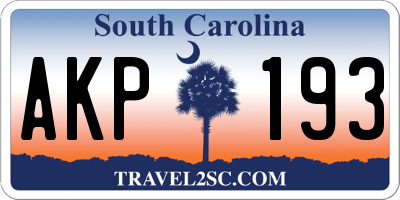 SC license plate AKP193