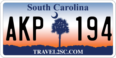 SC license plate AKP194