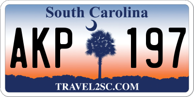 SC license plate AKP197