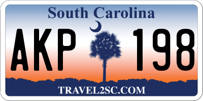 SC license plate AKP198