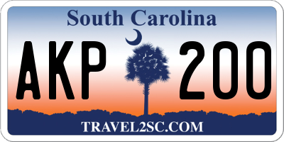 SC license plate AKP200
