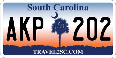 SC license plate AKP202