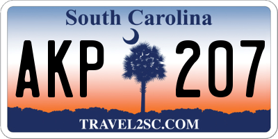 SC license plate AKP207