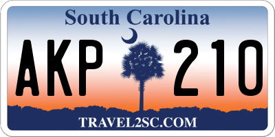 SC license plate AKP210