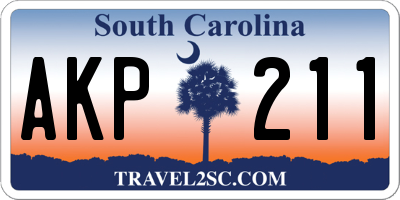 SC license plate AKP211