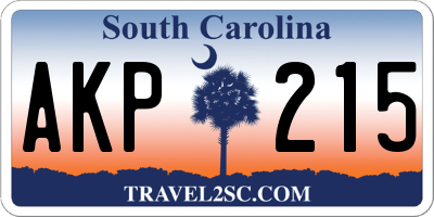 SC license plate AKP215