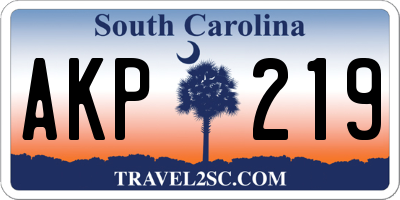 SC license plate AKP219