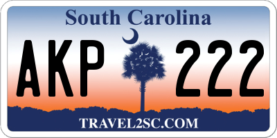 SC license plate AKP222