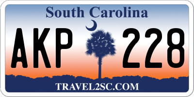 SC license plate AKP228