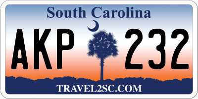SC license plate AKP232