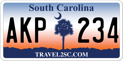 SC license plate AKP234