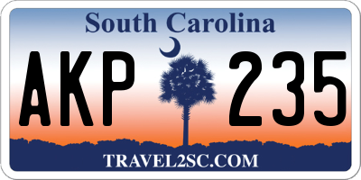 SC license plate AKP235