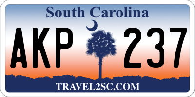 SC license plate AKP237