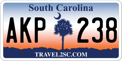 SC license plate AKP238