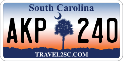 SC license plate AKP240