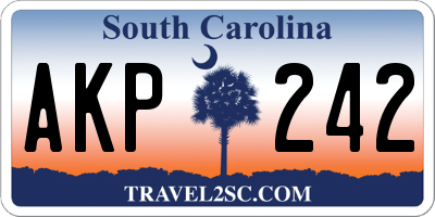 SC license plate AKP242
