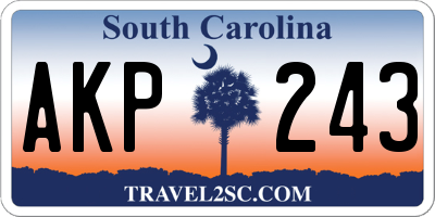 SC license plate AKP243