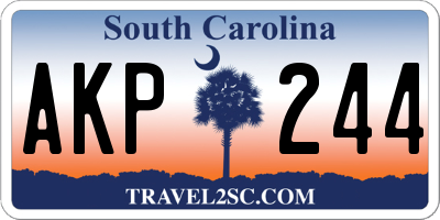 SC license plate AKP244