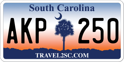 SC license plate AKP250
