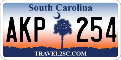 SC license plate AKP254