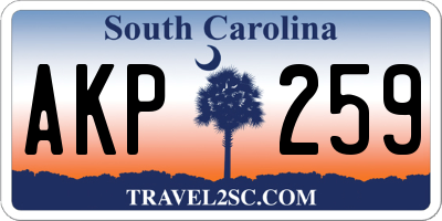 SC license plate AKP259