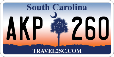 SC license plate AKP260