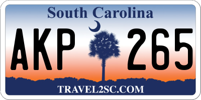 SC license plate AKP265