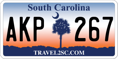 SC license plate AKP267