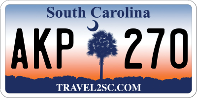 SC license plate AKP270