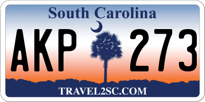 SC license plate AKP273