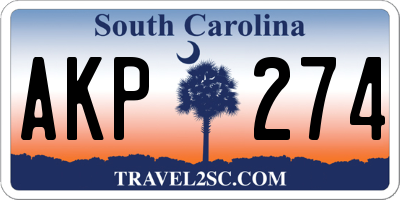 SC license plate AKP274