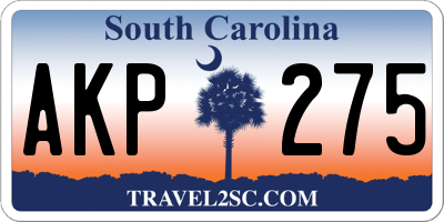 SC license plate AKP275