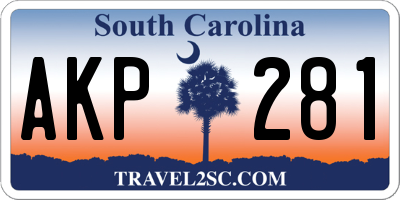 SC license plate AKP281