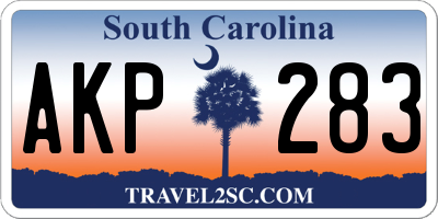 SC license plate AKP283